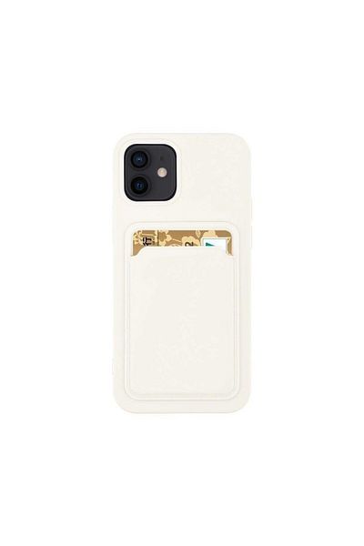 OEM Capac Protectie Spate Colectia Soft Card Slot Compatibil Cu iPhone 12 - Alb