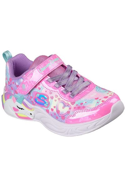 SKECHERS Tenisky S Lights-unicorn Dreams-hear, růžové, dětské