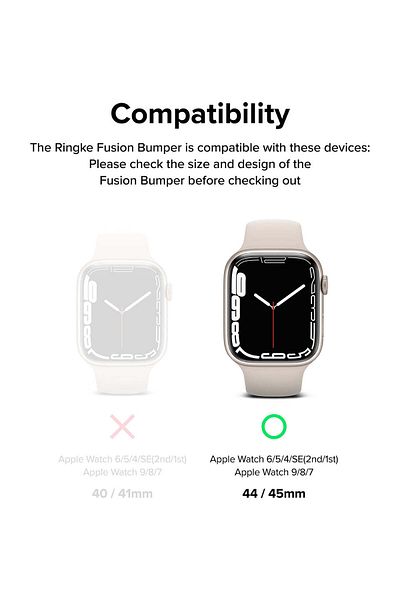 Ringke Apple Watch 9 / 8 / 7 45mm, SE 2022 / SE / 6 / 5 /4 44mm Case Cover | Fusion Bumper | Neon Blue