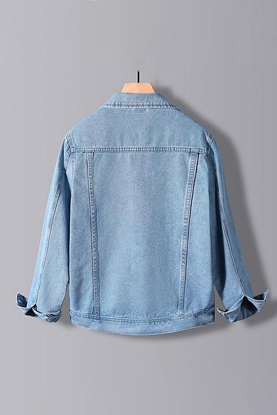 Edwox Men's Regular Denim Jeans Jacket Light Blue Edw397