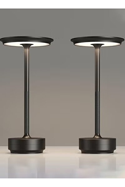 Taimi عبوة من مصباحين LED لاسلكيين قابلين لإعادة الشحن ومتغيري اللون، مصباح طاولة 1800 مللي أمبير/ساعة، أسود