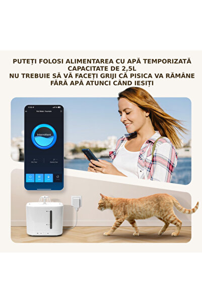 Sofia Concept Dozator automat de apă, WIFI inteligent, 2,5 l, pisici/câini, ultra-silențios, alb