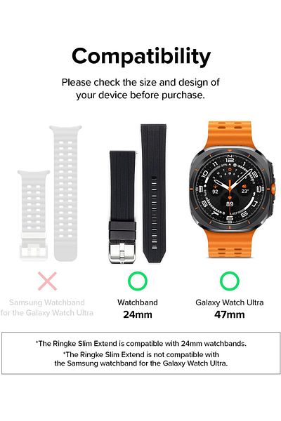 Ringke Samsung Galaxy Watch Ultra 47mm Case Cover | Slim Extend + Glass Combo | Clear