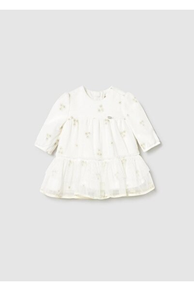 MAYORAL Newborn Kız Bebek Tüllü Ebise Krem