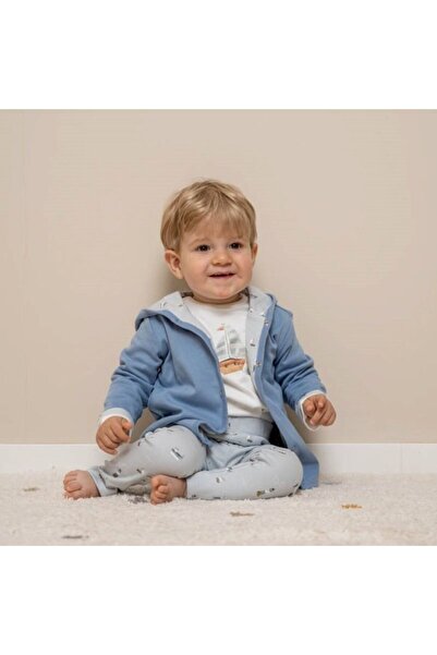 Little Dutch - Pantaloni de bumbac, Sailors Bay Blue, mărimea 68