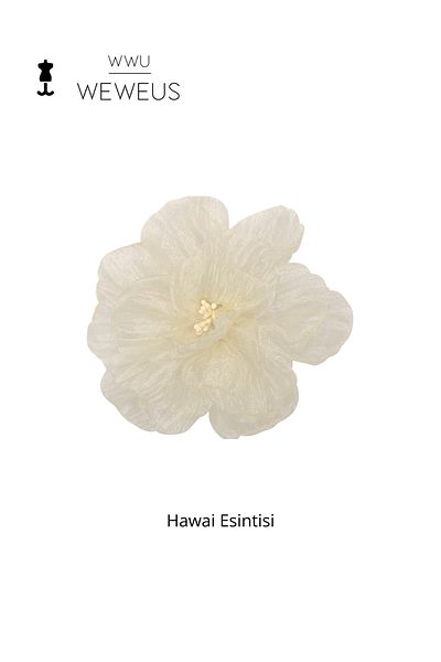 Weweus Women's Hawaiian Style Tulle Off-White Flower Premium Buckle