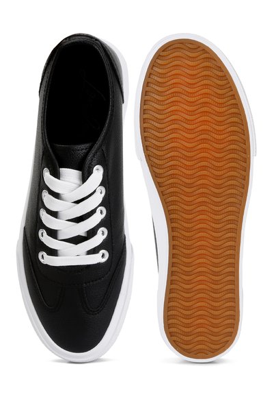 london Rag Women Faux Leather Flatform Sneakers