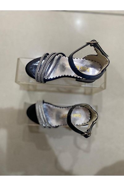 Aysun Ayakkabı Black Stone Accessory Lace-Up Baby Heels