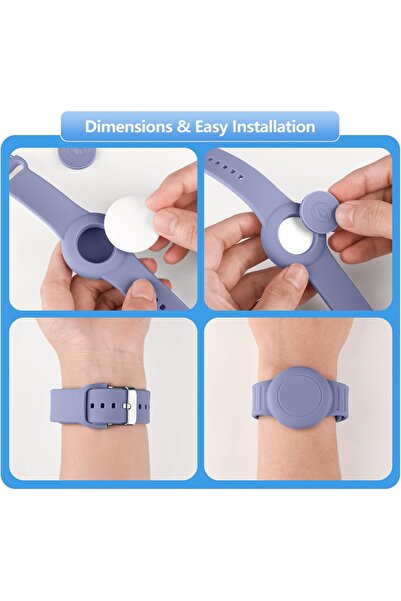 O Ozone Waterproof Silicone Airtag Bracelet for Kids |Hidden GPS Tracker Wristband For Apple Airtag,Lightwei