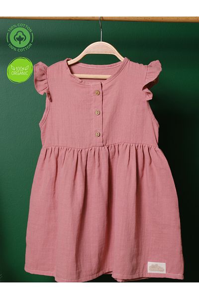 DeviCoo 100% Cotton Organic Muslin Girl's Dress
