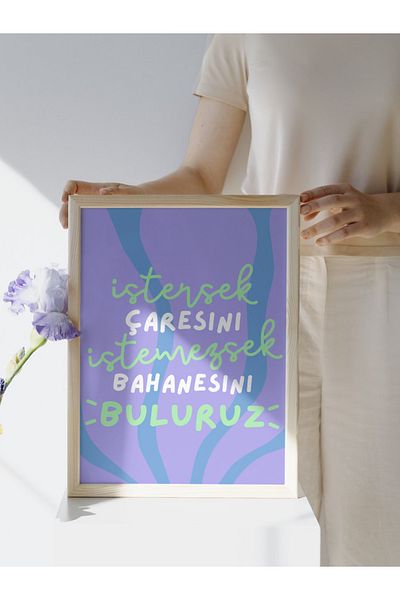 studio duha Poster „Dacă avem o soluție, dacă nu, găsim o scuze” – Pictură tipografică distractivă fără încadrare