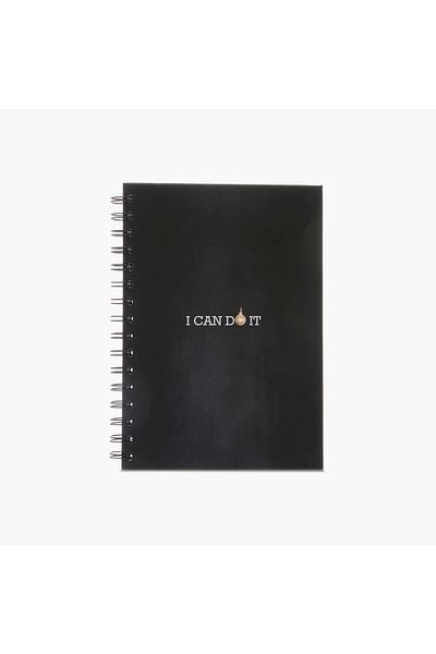 Lifestyle Slogan Print A5 Hardbound Spiral Notebook