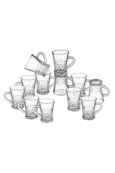 Dania 12 pieces clear glass tea cups