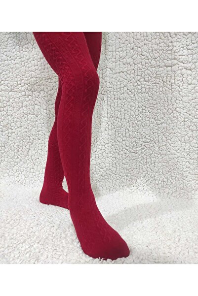 DÜVEN Red Color Girl's Cotton Patterned Karina 180 Den Pantyhose (Kids Pantyhose)