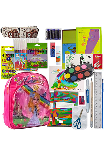 CRT Birotica Ghiozdan echipat pentru gradinita si clasa 0 - fete