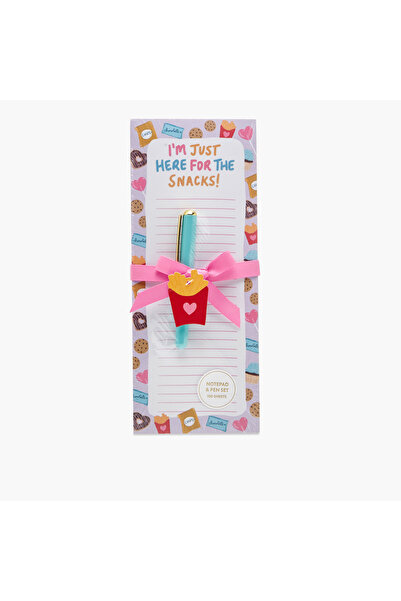 Lifestyle مجموعة مفكرة وقلم مطبوعة بمسطرة من سناكس