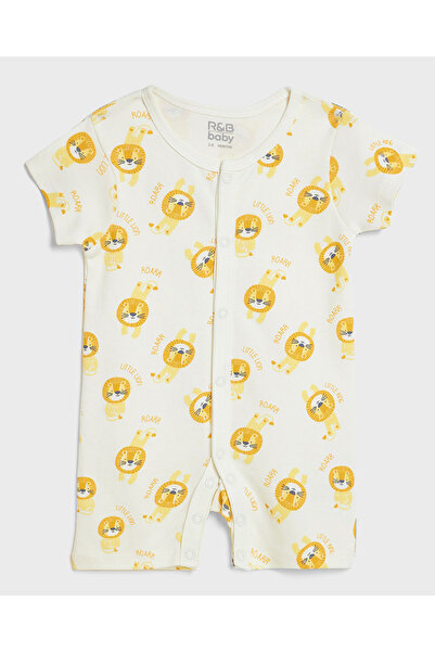 R&B 3 Pack Printed Rompers with Short Sleeves