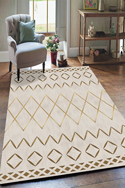 Yürük Home Welsoft Kumaş Dijital Baskılı YRK180 Modeli Lastikli Halı Örtüsü