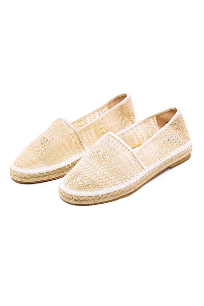 R&B Beige Women's Lace Espadrille Shoes