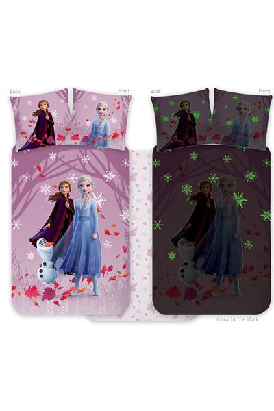 Disney Frozen Lenjerie de pat pentru copii violet strălucitor 100 x 135 cm, 40 x 60 cm