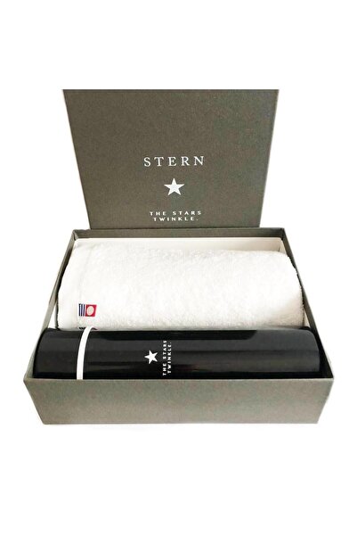 OEM Gift set of 100% premium quality cotton face towel and stainless steel vacuum bottle
