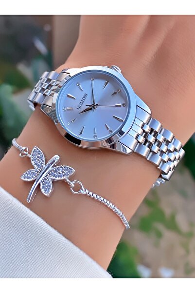 Homies Silver Color Stylish Wrist Watch – Stainless Steel Bracelet, Stone Detailed Dial