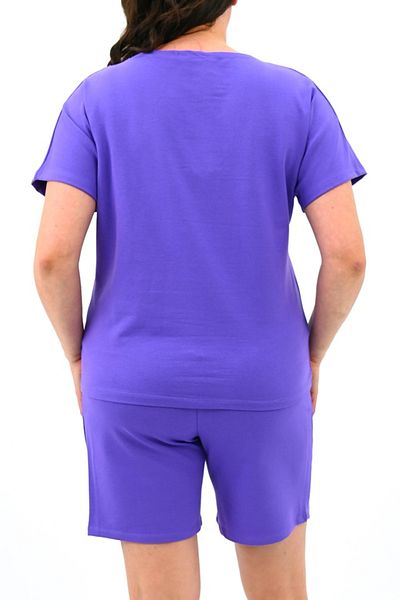 FashionForYou Melis battle suit, with printed t-shirt and shorts, Purple, 4XL