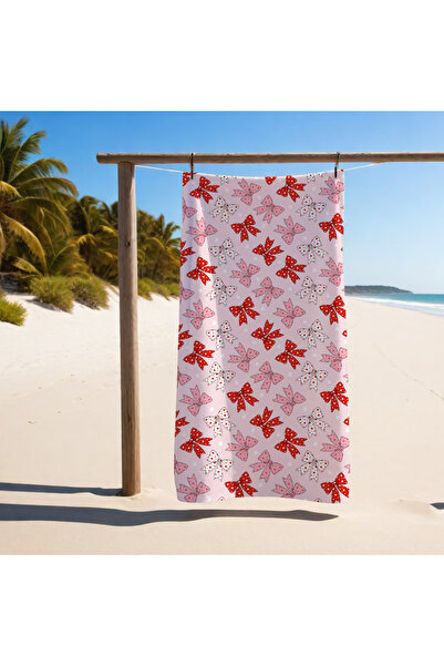 Evmila Special Design Bow Patterned Quick Dry 75X150 cm Beach Towel – Printed