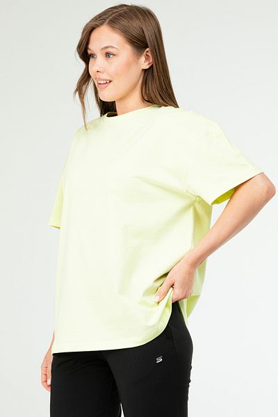 speedlife ΑΝΟΙΧΤΟ ΠΡΑΣΙΝΟ Oversize Basic 100% βαμβακερό γυναικείο μπλουζάκι με κοντό μανίκι SF0756