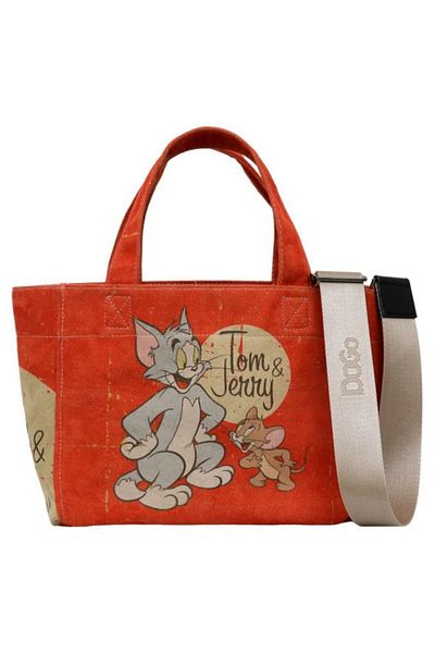 Dogo Women's Vegan Orange Medium Tote Bag - Warner Bros Tom & Jerry Design