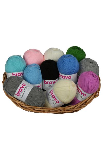 BD fold yarn خيط برافو كريستال أزرق 705 خيط 100 جرام - خيط حياكة 475 متر