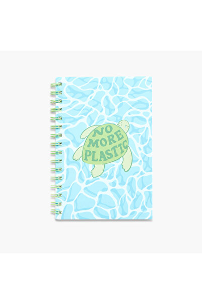 Lifestyle دفتر ملاحظات حلزوني مسطر بحجم A5 مطبوع عليه شعار السلحفاة