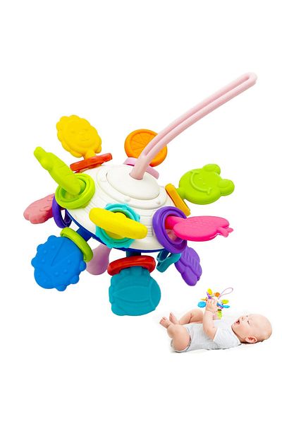 SARALMA Baby teething toy with multiple chewing points, Safe food-grade material