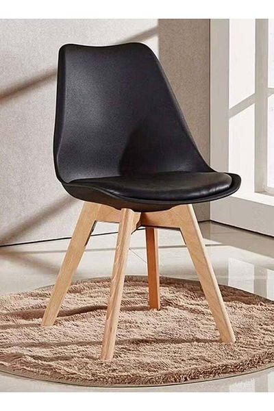 Taimi 5-Piece Dining Set – Round Tempered Glass Table 80x80x72cm With 4-Black Chairs Soft Padded Seats