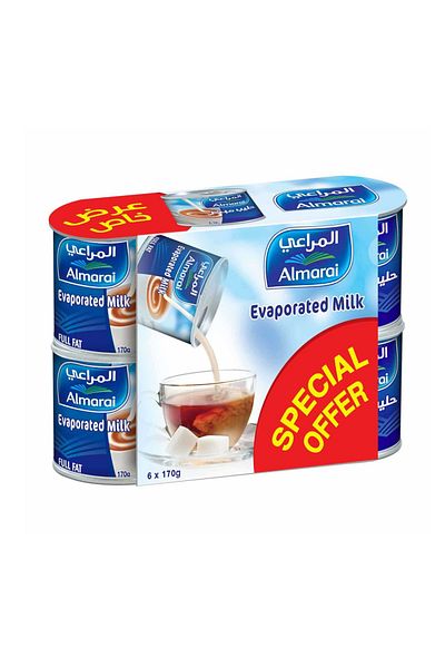 almarai حليب مبخر، 170 غرام