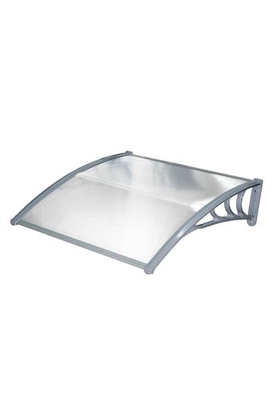 Alma Net Office Modular Awning, Gray with Transparent Polycarbonate, 120 x 100 cm
