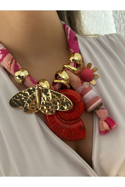 MyladyAccessoriess Seashell Detail Scarf Design Necklace