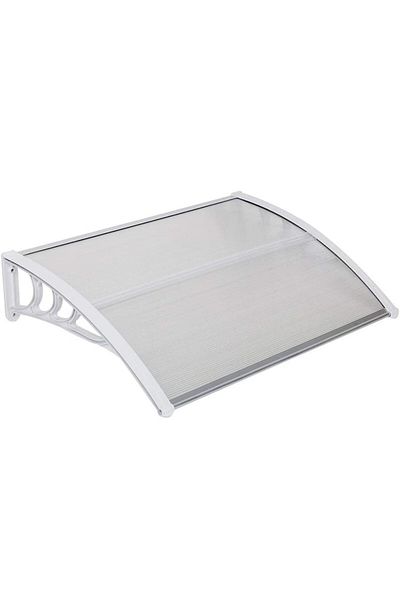 Alma Net Office Modular Awning, White with Transparent Polycarbonate, 120 x 100 cm