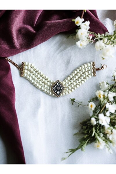 FAYRA ACCESSORIES Elmas Kesim Zirkon Taşlı İnci Bileklik