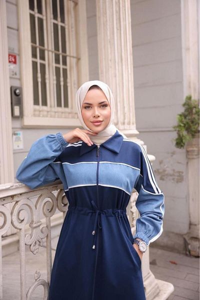 Tebrikler tekstil Women's Summer Cotton Hijab Dress Model G3335