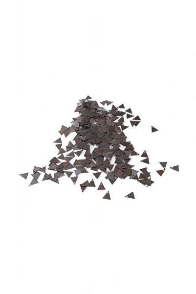 Serhat Aksesuar ve El İşçilik ترتر مثلث مثقوب من الجانب باللون الرمادي الداكن مقاس 10 × 5 مم (30 جرام 175 قطعة)