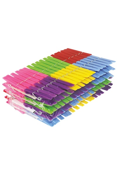 flores Clesti din plastic pentru rufe, 144 buc / set