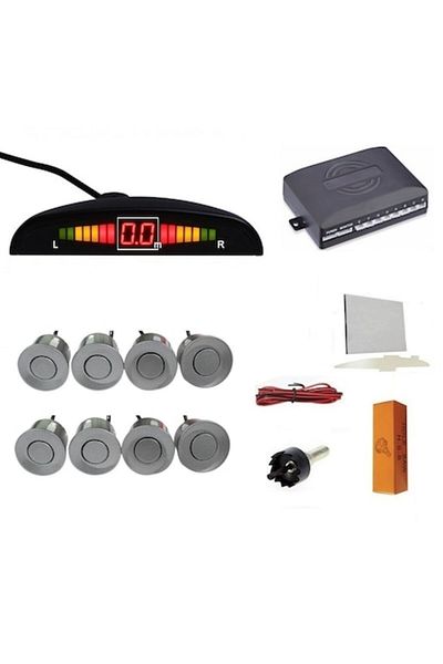 Electro AG Parking Sensors, Dark Gray, Front and Rear with 8 Sensors, Display and Sound Alert