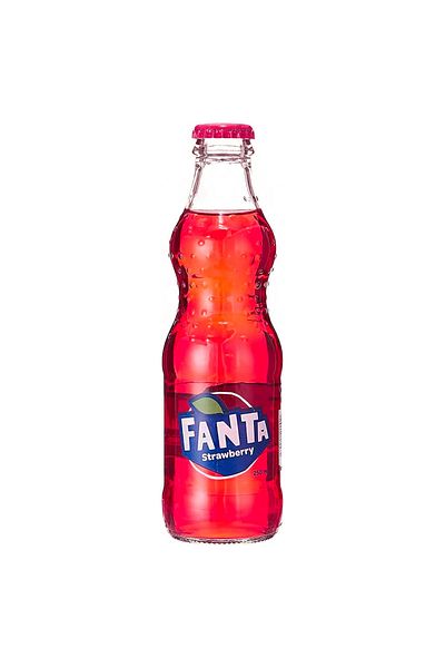 Fanta Strawberry Flavor Soft Drink, Glass Bottle, 250ml