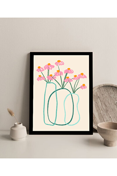 Harikabirev Tablou MDF cu aspect de cadru fără ramă (floare în linie) 1 | ÇTKMDF