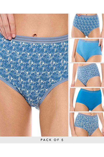 R&B Blue WoMen's's 5 Pack Full Briefs