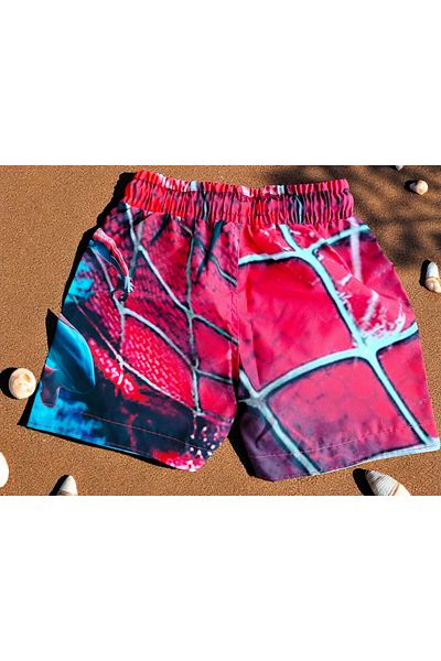MİLAYS LİFE HOME COLLECTİON Boy's Character Printed Lace-Up Sea and Pool Shorts with Netting Inside
