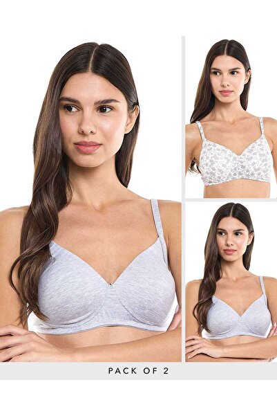 R&B White WoMen's's 2 Pack Wireless Bra