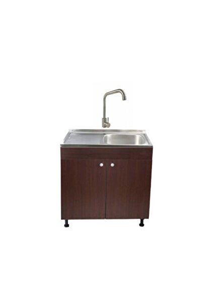 Daemi Set mască chiuvetă Wenghe 80 cm X 50 cm X 80 cm, chiuvetă din oțel inoxidabil cuvă dreaptă