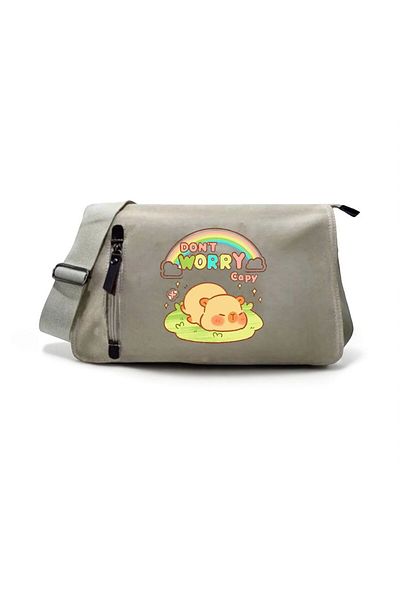 DEEFWEAR Dont Worry Capy Printed School, Course, Dershane Black Messenger Bag